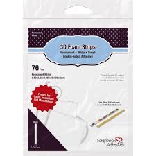Scrapbook Adhesives 3D Foam Strips Permanent White Adhesive