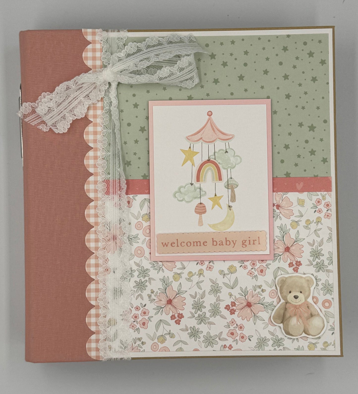 Welcome Baby Girl-6X8 Scrapbook Photo Album (Pre-made)