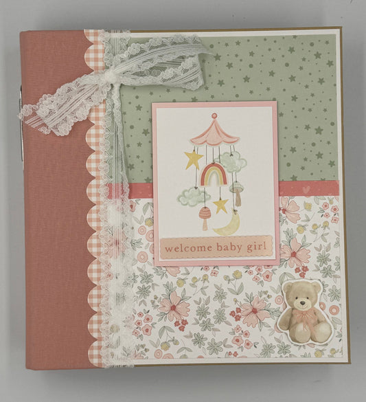 Welcome Baby Girl-6X8 Scrapbook Photo Album (Pre-made)