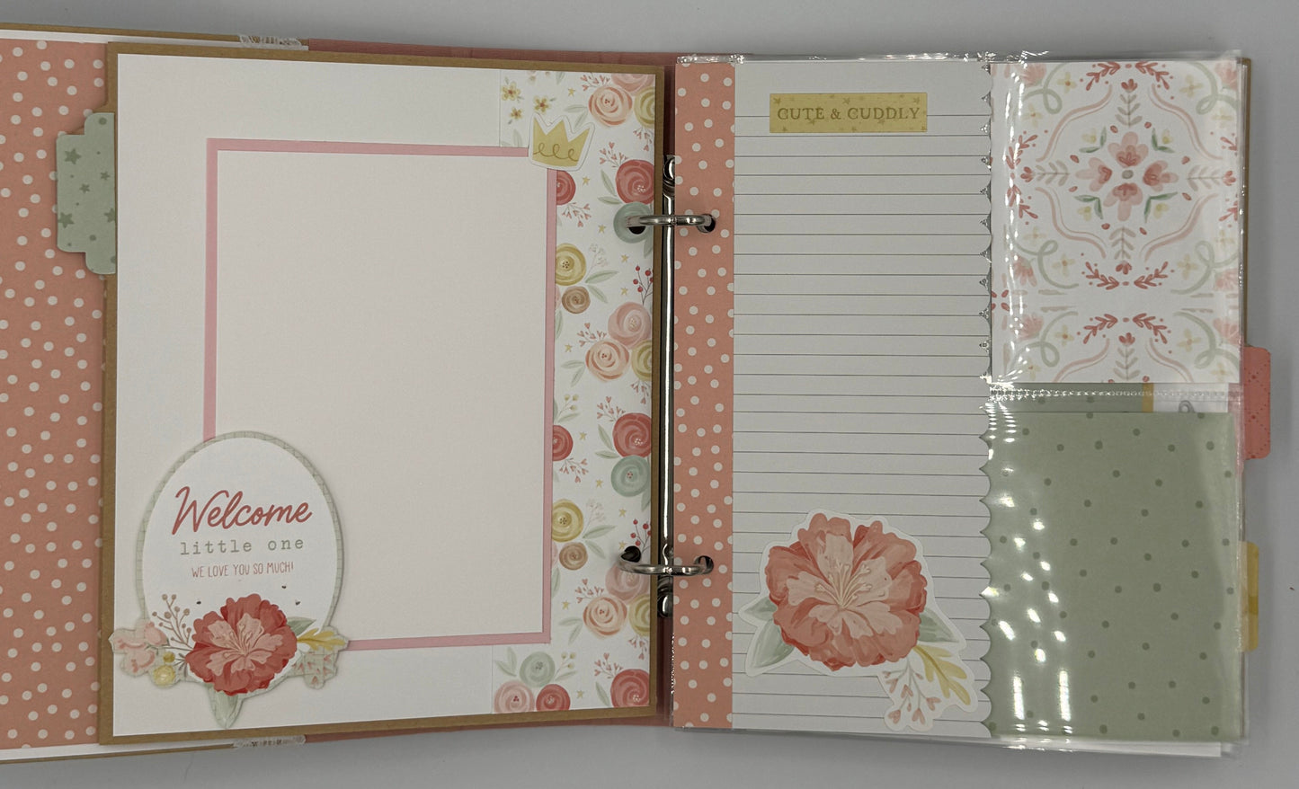 Welcome Baby Girl-6X8 Scrapbook Photo Album (Pre-made)