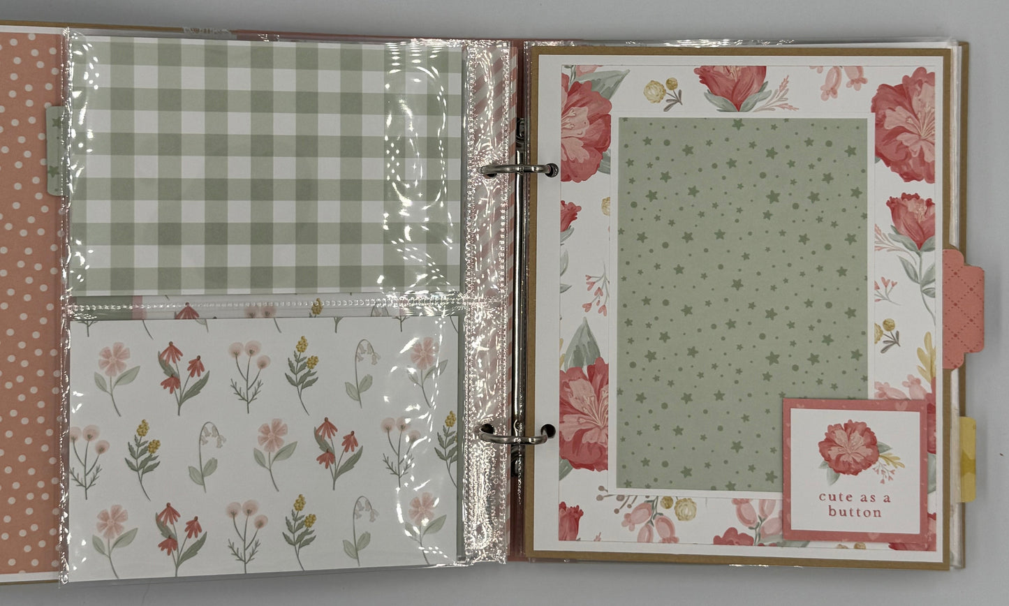 Welcome Baby Girl-6X8 Scrapbook Photo Album (Pre-made)