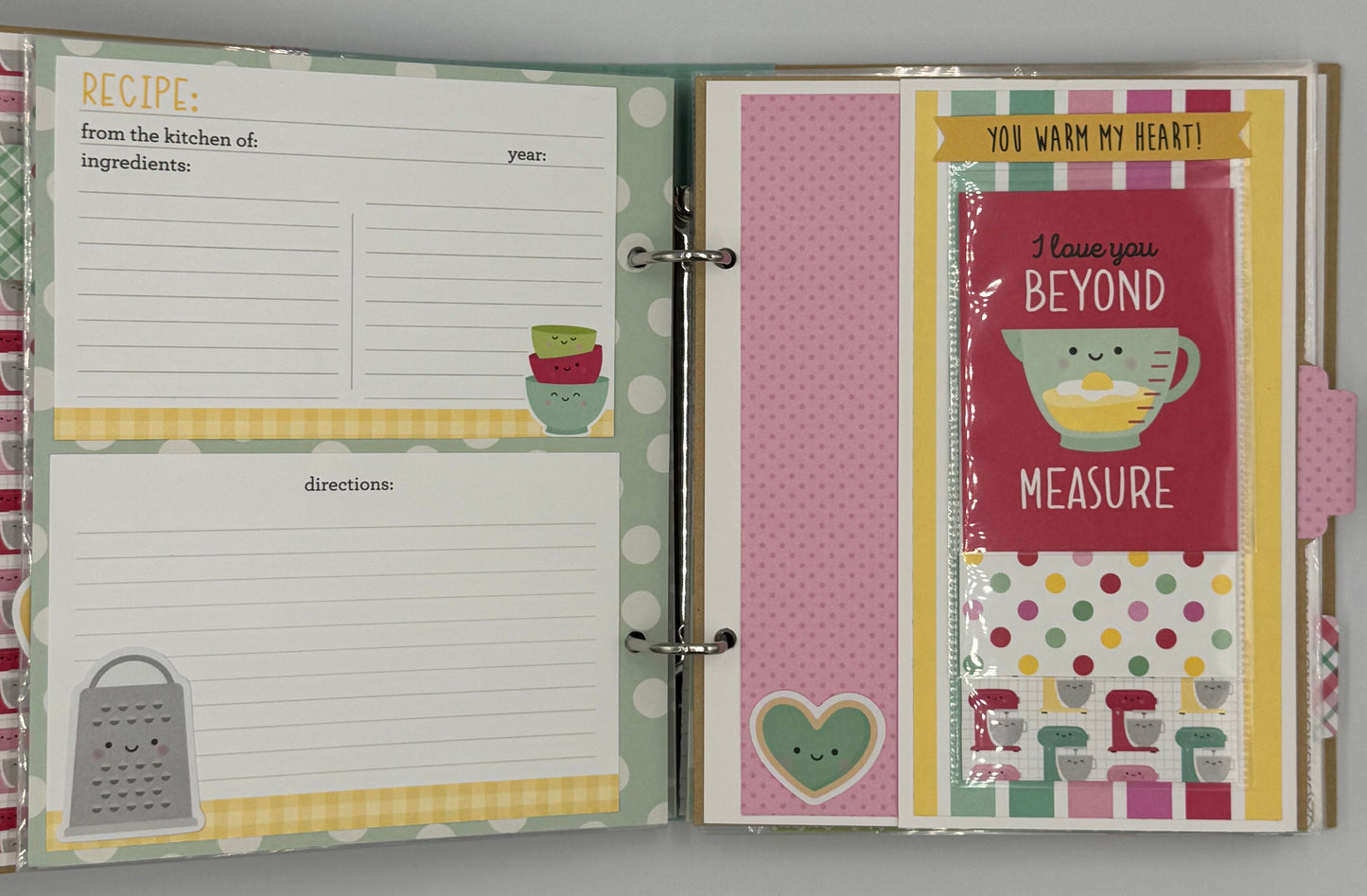 You Bake Me Happy-6X8 Scrapbook Recipe Photo Album (Pre-made)