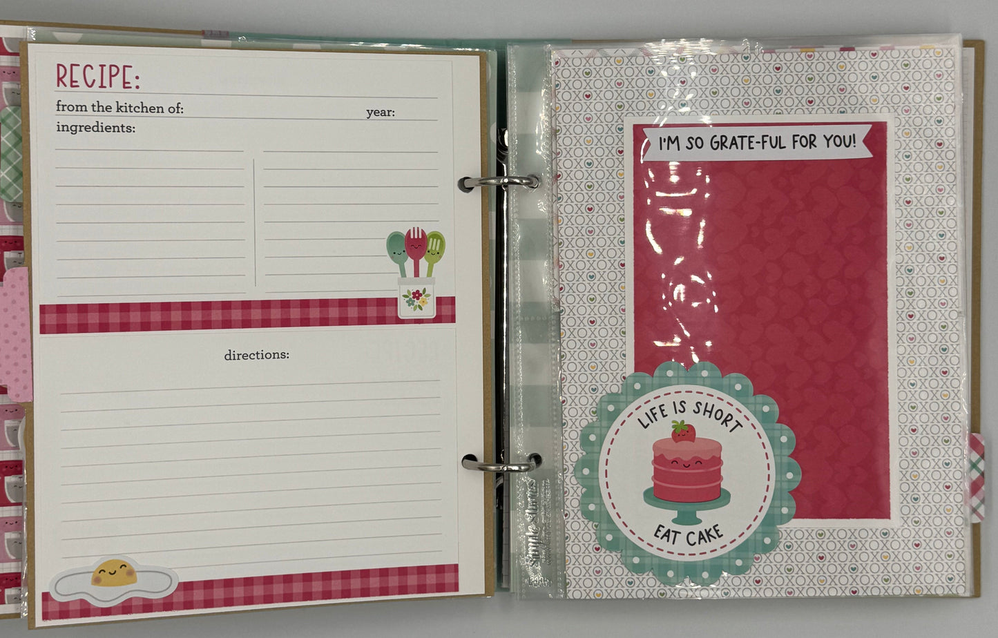You Bake Me Happy-6X8 Scrapbook Recipe Photo Album (Pre-made)