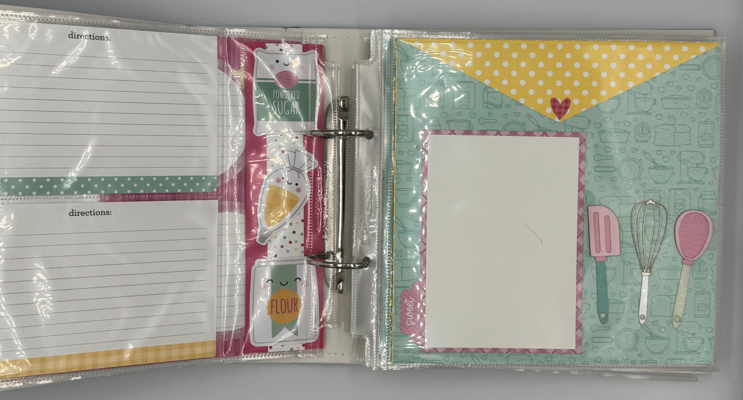 Baking Memories-8X8 Scrapbook Recipe Photo Album (Pre-made)