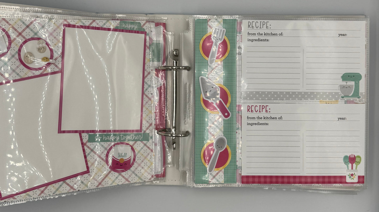 Baking Memories-8X8 Scrapbook Recipe Photo Album (Pre-made)