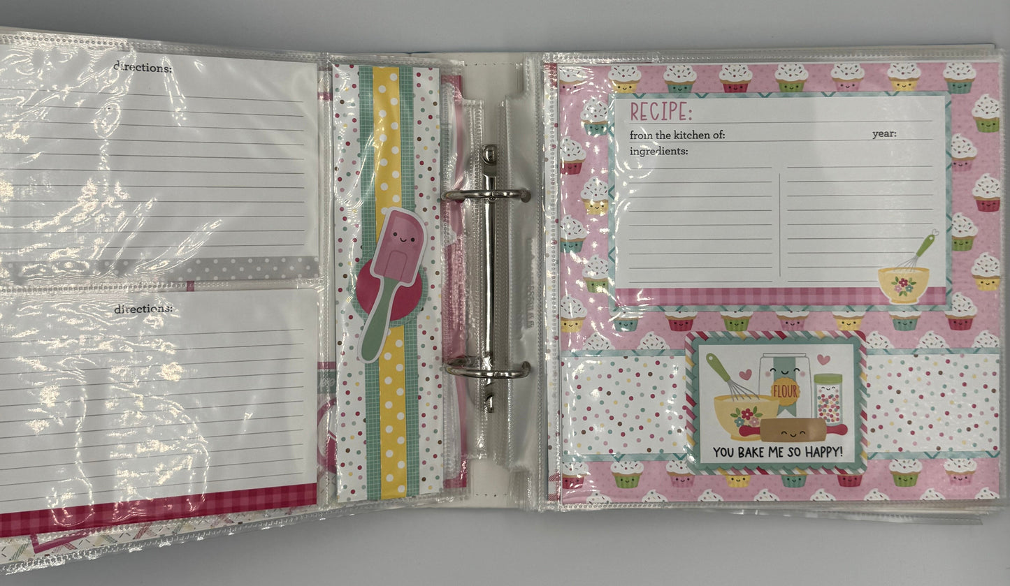 Baking Memories-8X8 Scrapbook Recipe Photo Album (Pre-made)