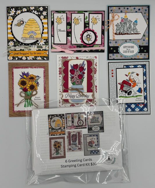 6 Greeting Card Stamped Images Kit (DIY)