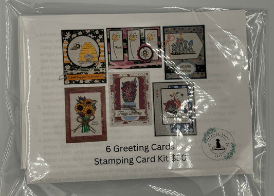 6 Greeting Card Stamped Images Kit (DIY)
