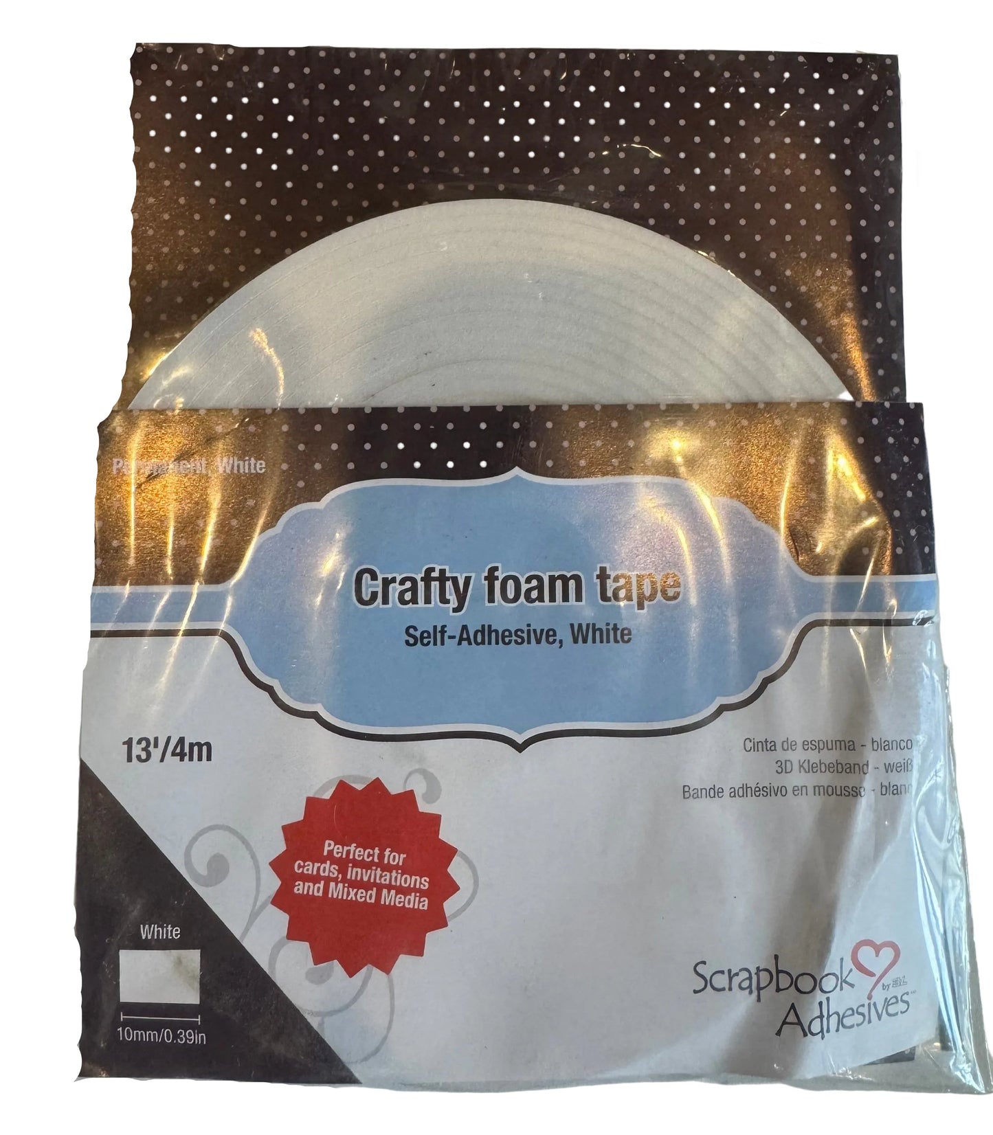 Scrapbook Adhesives Crafty Foam Tape 13' Permanent White