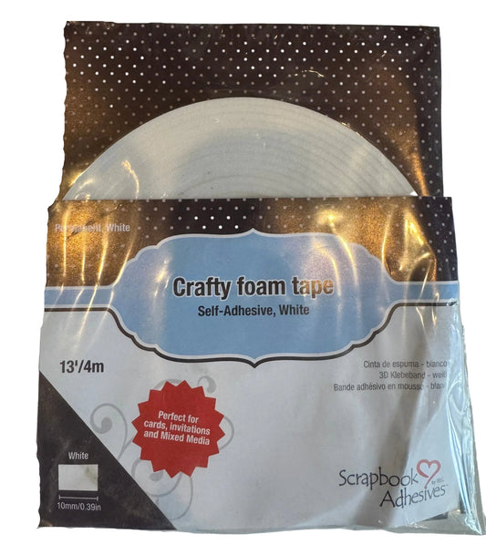 Scrapbook Adhesives Crafty Foam Tape 13' Permanent White