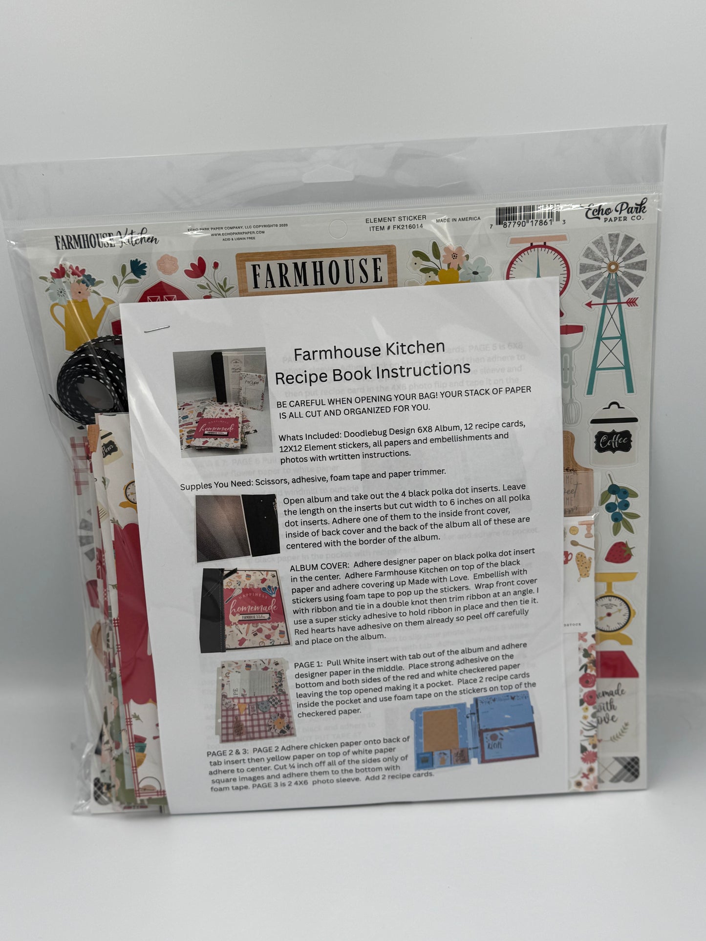 Farmhouse Kitchen-6X8 Scrapbook Photo Album (Pre-cut DIY)
