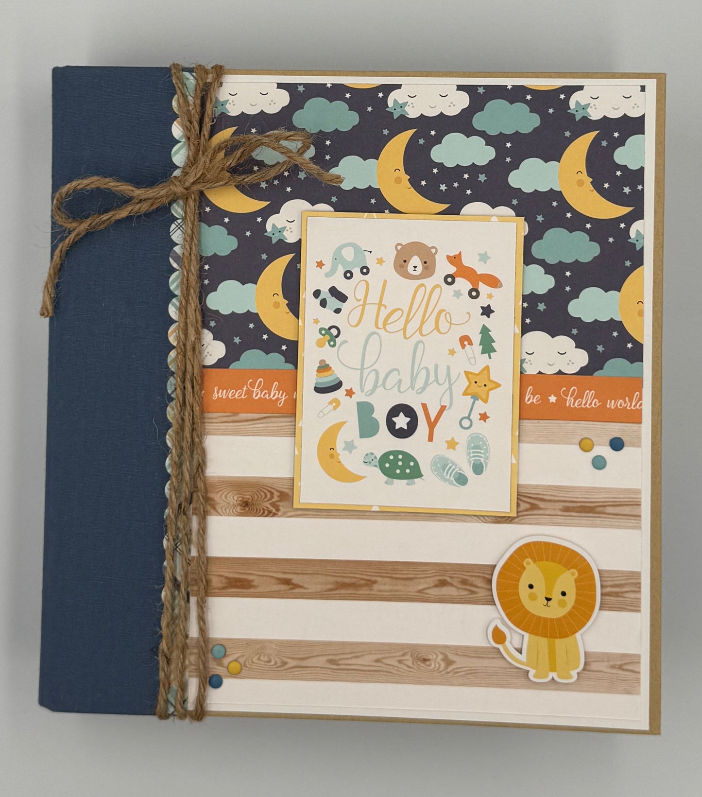 Hello Baby Boy-6X8 Scrapbook Photo Album (Pre-made)