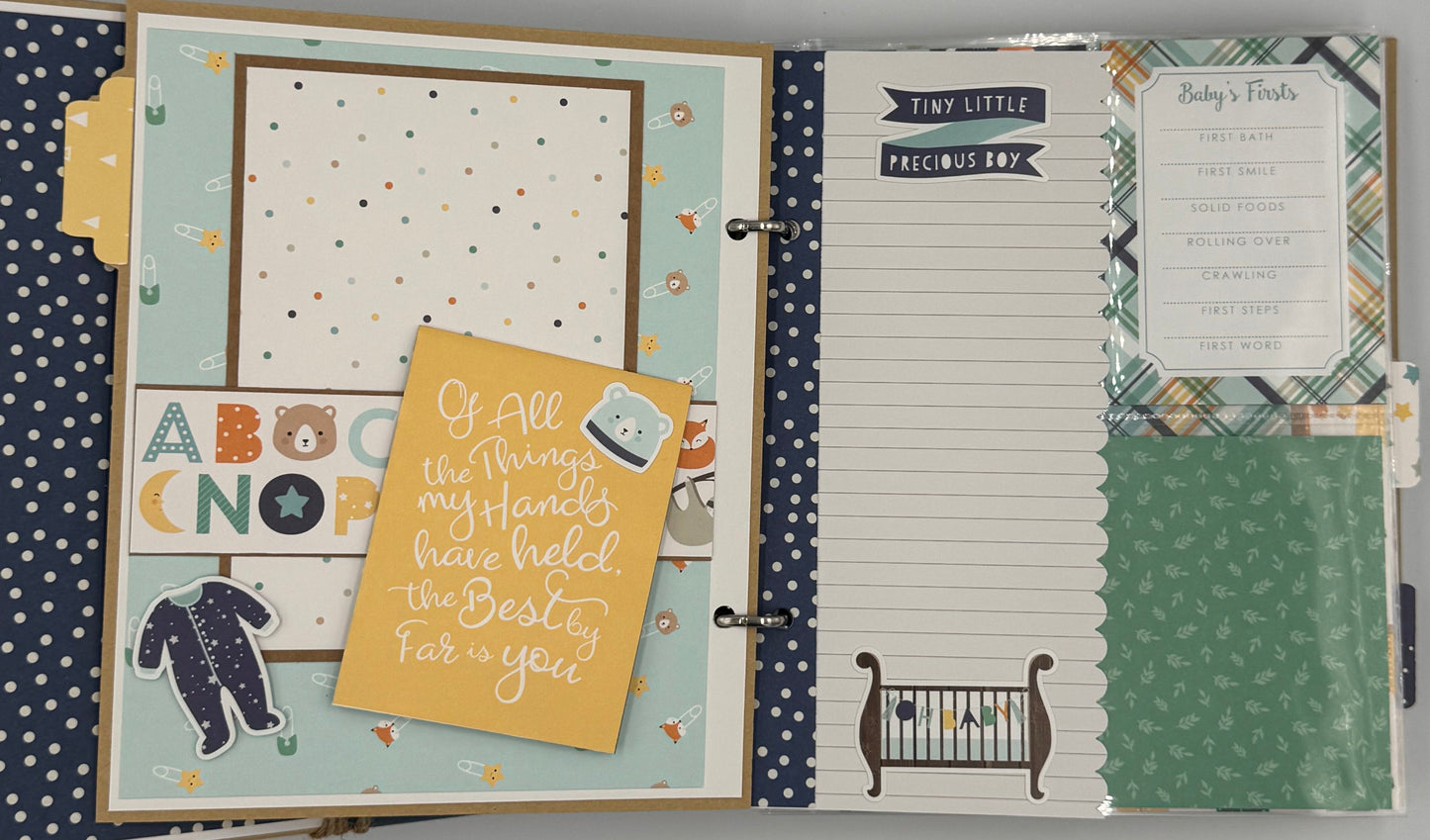 Hello Baby Boy-6X8 Scrapbook Photo Album (Pre-made)