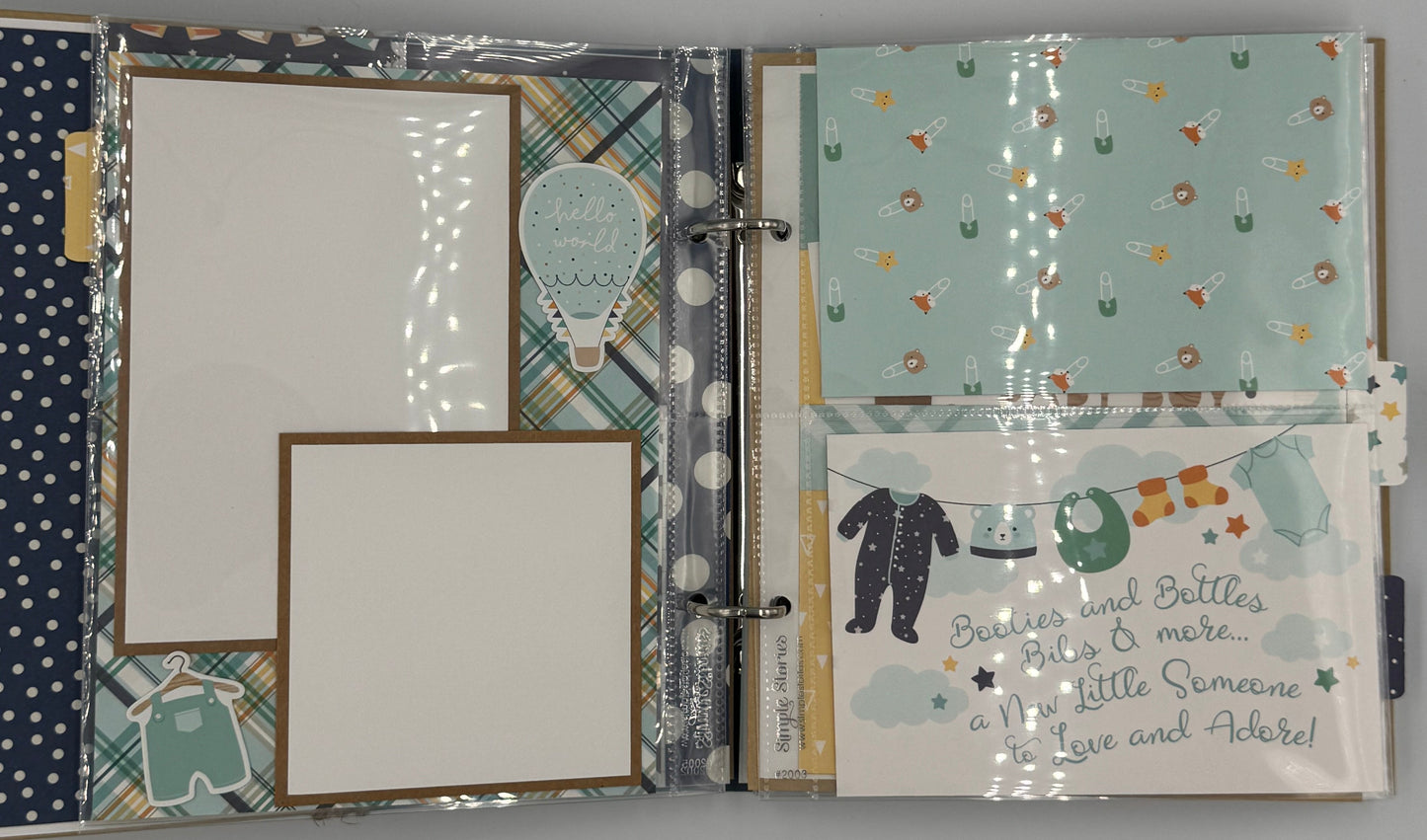 Hello Baby Boy-6X8 Scrapbook Photo Album (Pre-made)