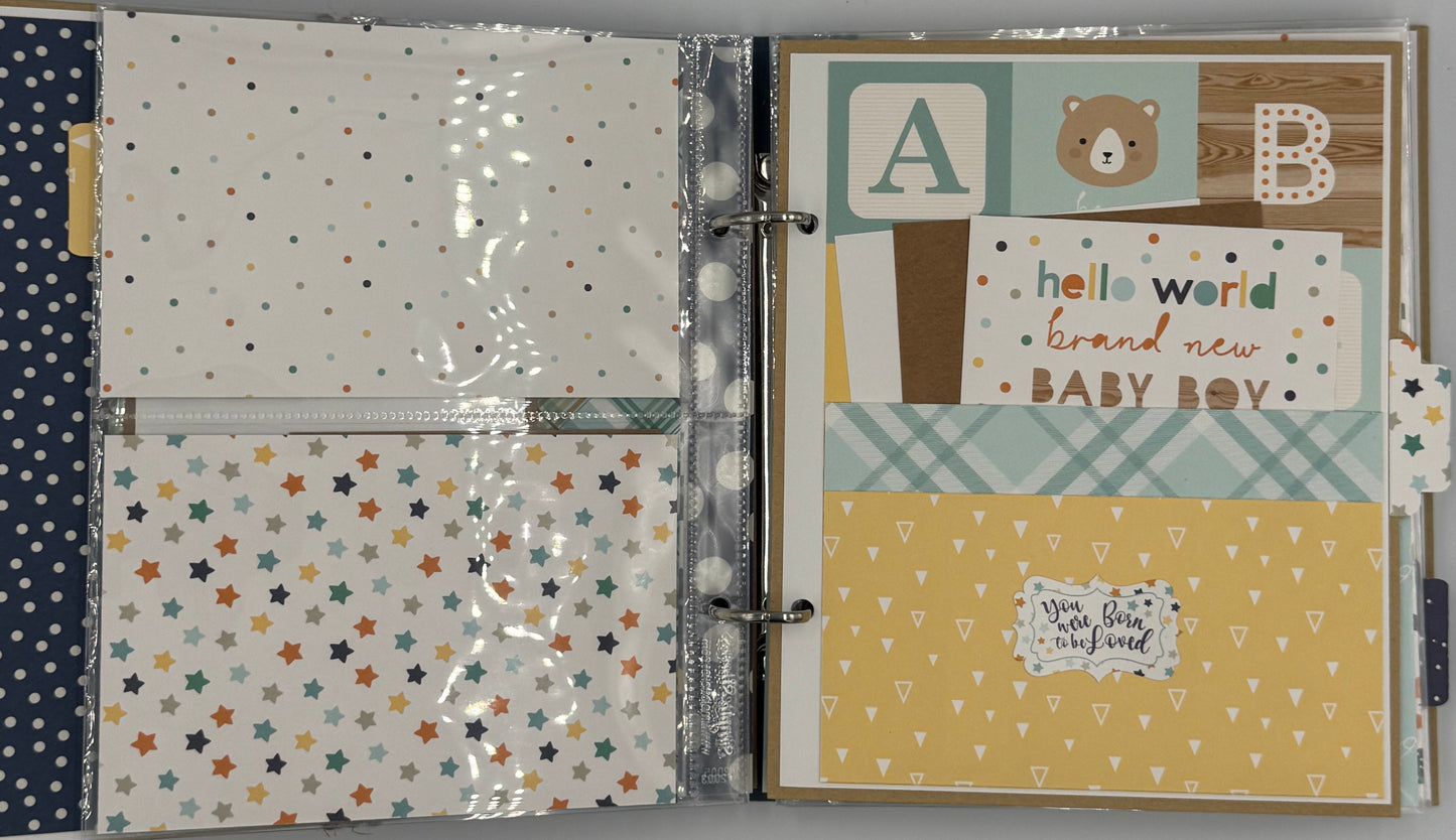 Hello Baby Boy-6X8 Scrapbook Photo Album (Pre-made)