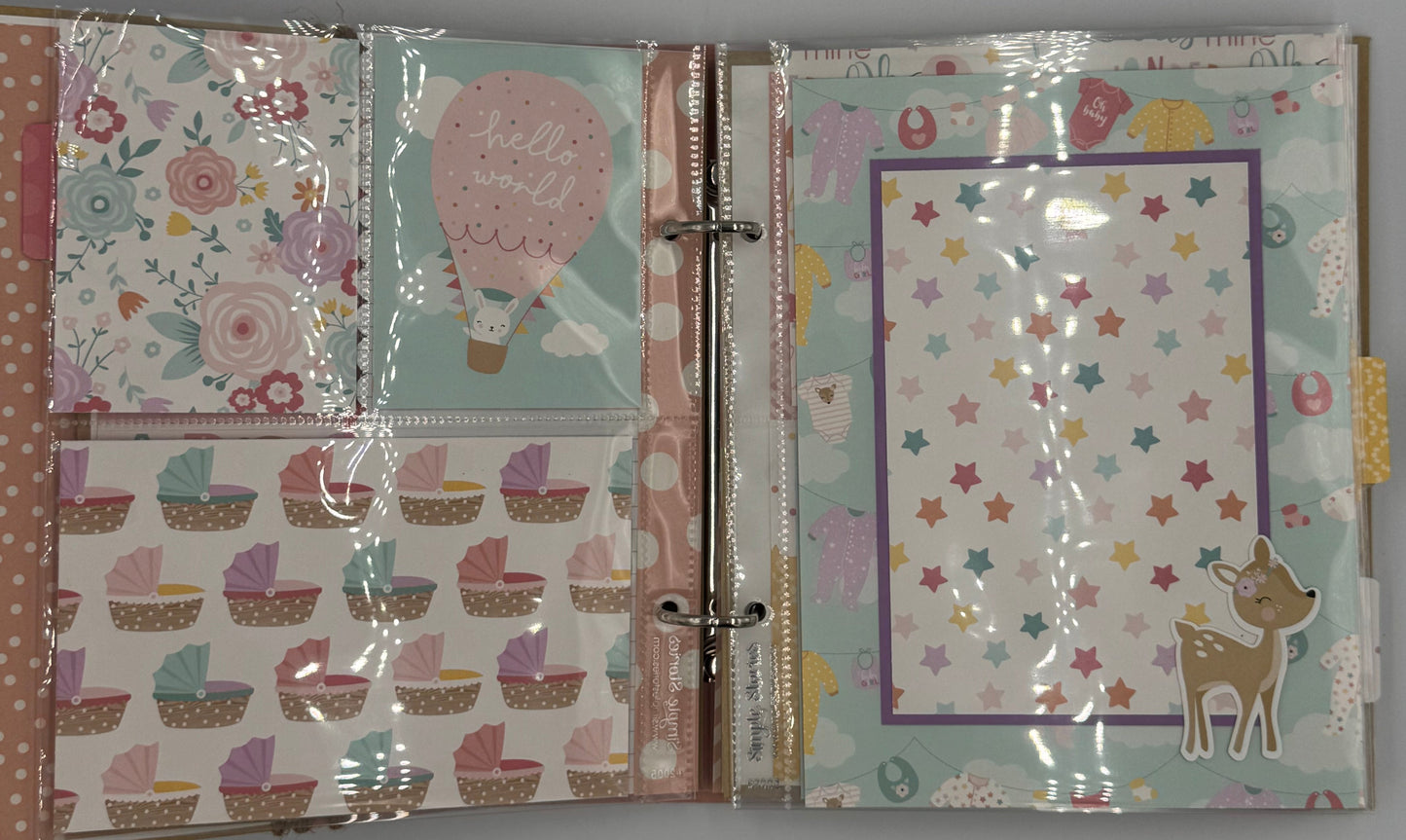 Hello Baby Girl-6X8 Scrapbook Photo Album (Pre-made)