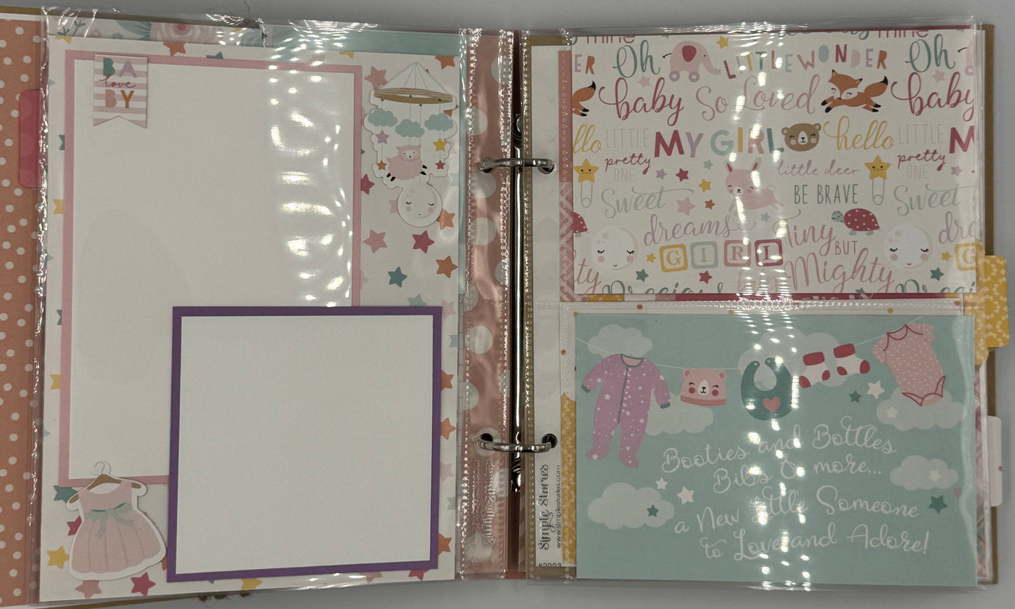 Hello Baby Girl-6X8 Scrapbook Photo Album (Pre-made)