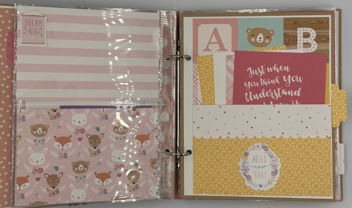 Hello Baby Girl-6X8 Scrapbook Photo Album (Pre-made)