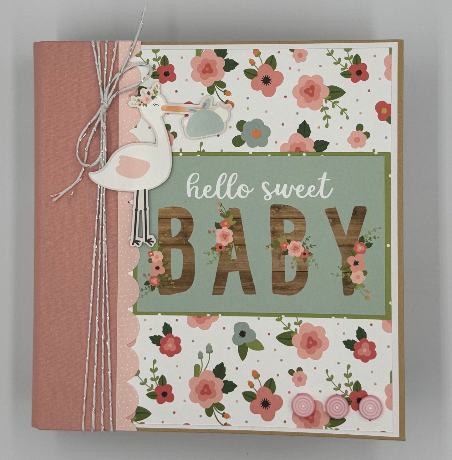 Hello Sweet Baby Girl-6X8 Scrapbook Photo Album (Pre-made)