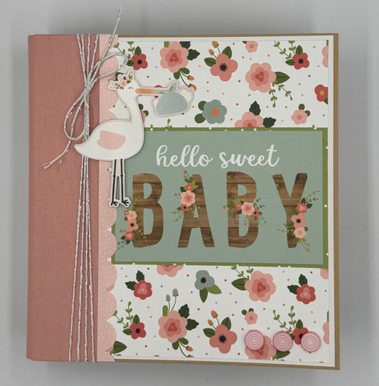 Hello Sweet Baby Girl-6X8 Scrapbook Photo Album (Pre-made)