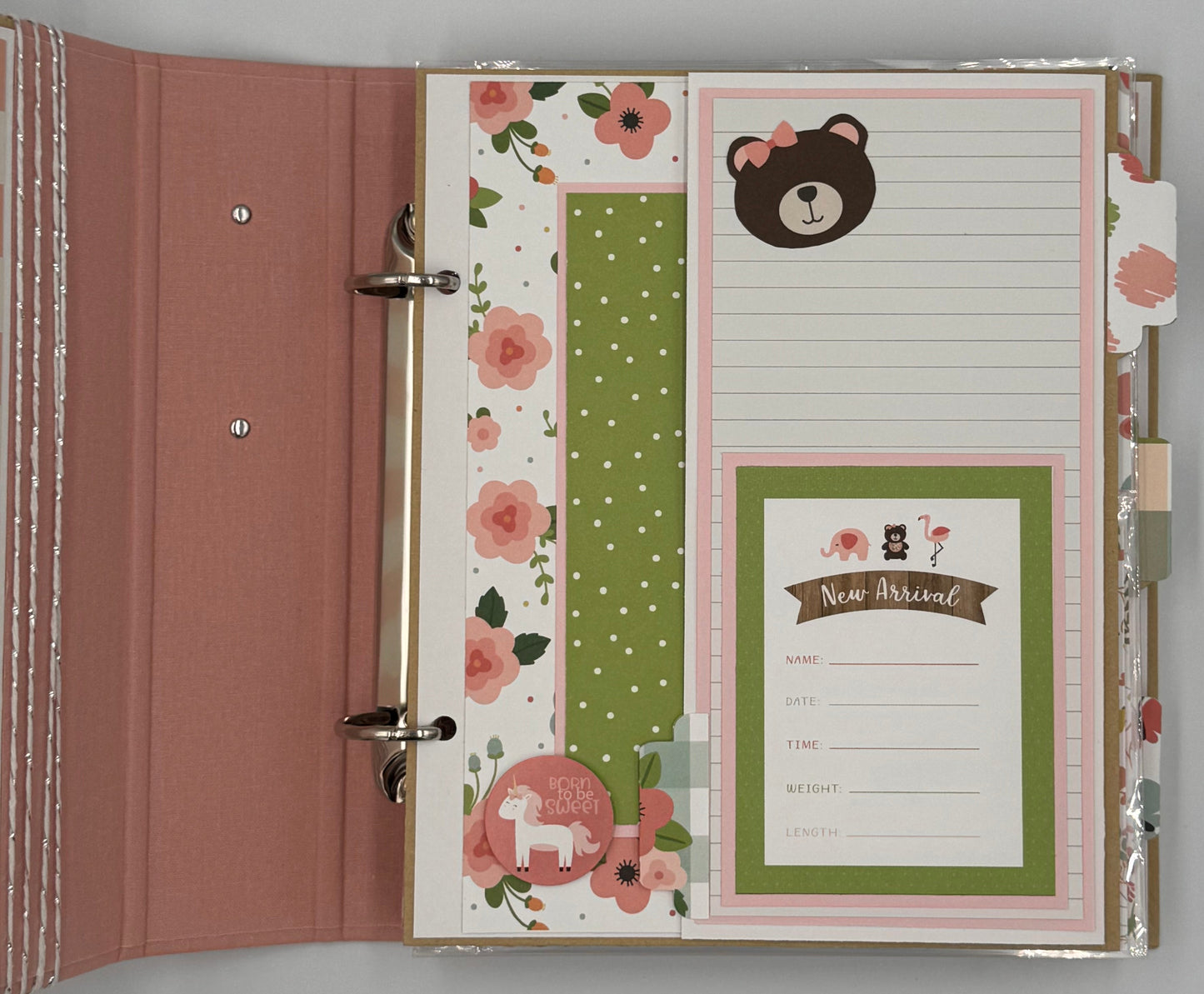 Hello Sweet Baby Girl-6X8 Scrapbook Photo Album (Pre-made)