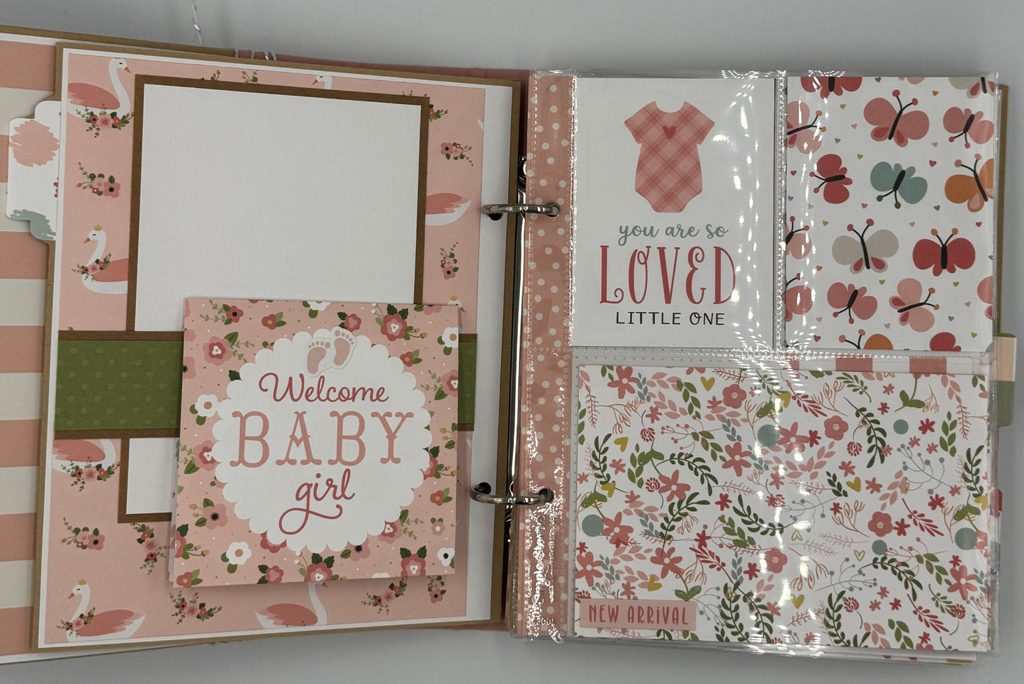 Hello Sweet Baby Girl-6X8 Scrapbook Photo Album (Pre-made)