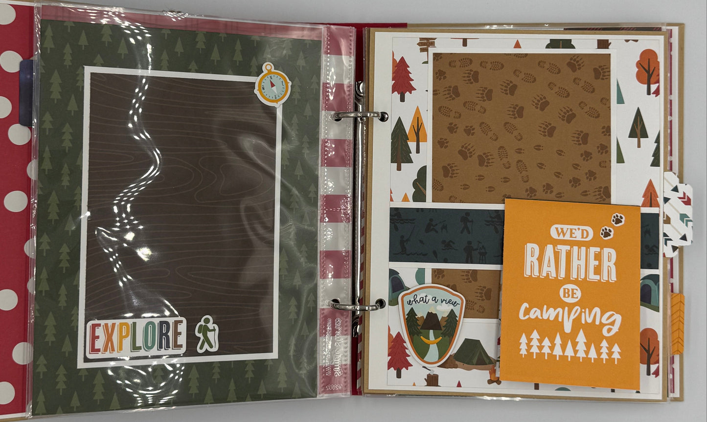 Let's Sleep Under the Stars Camping-6X8 Scrapbook Photo Album (Pre-made)