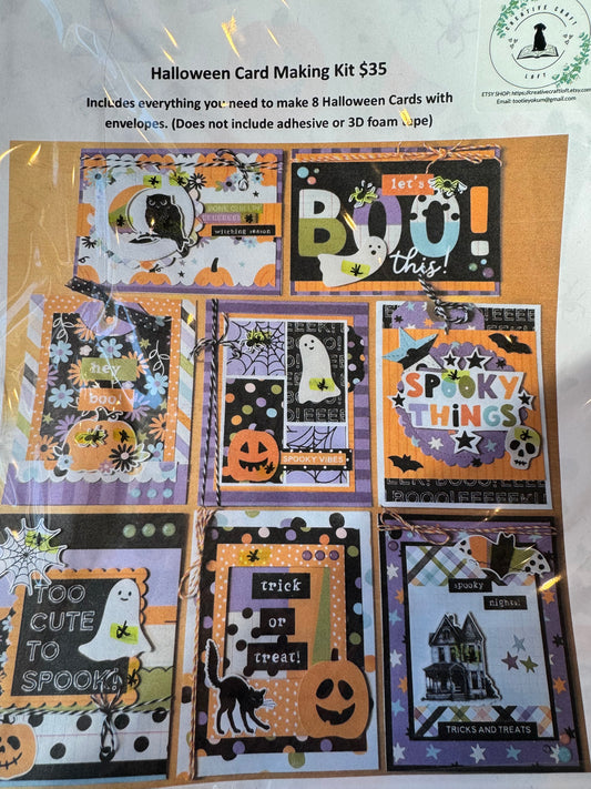 Halloween Card Making Kit for 8 Cards (DIY Project)
