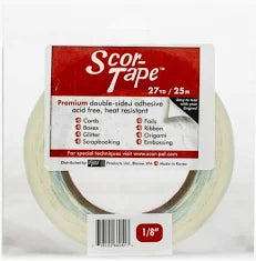 Scor-Tape Premium Double-Sided Adhesive 27 yards 1/8 Inches